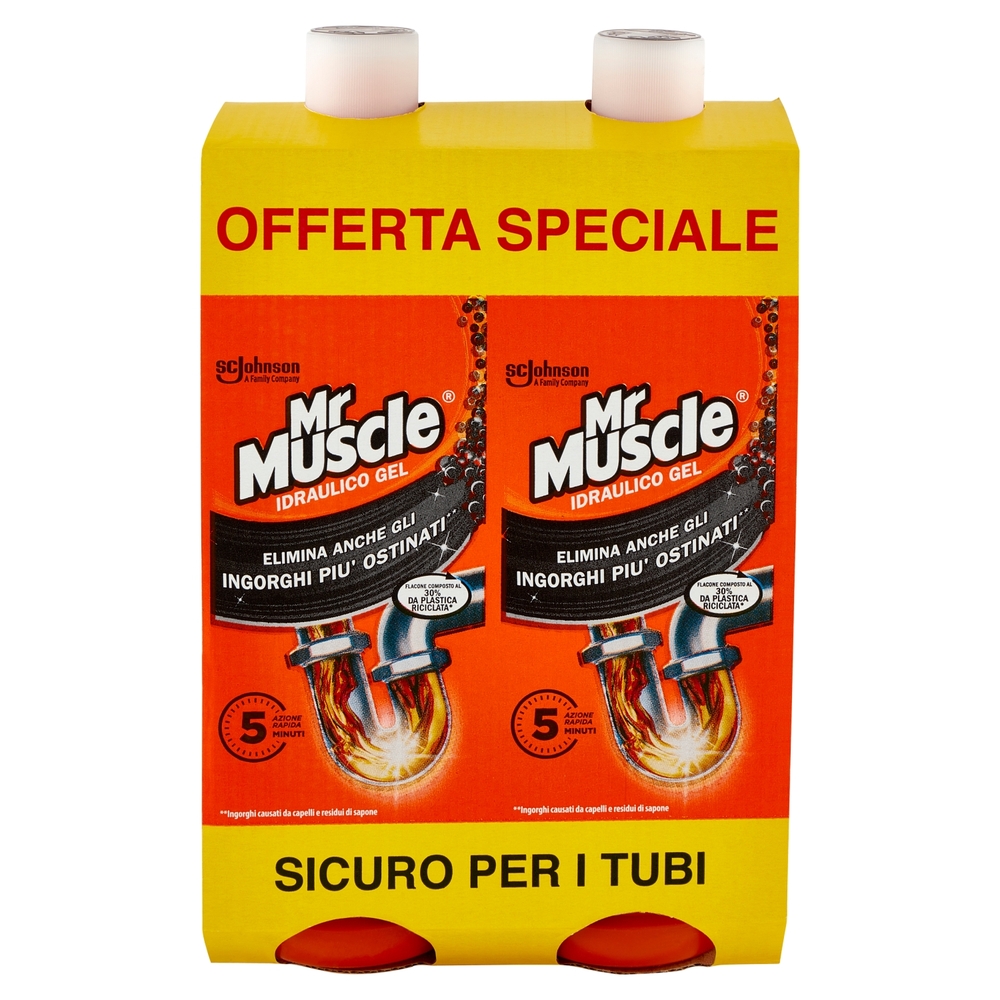 Mr Muscle Idraulico Gel Bipacco Cartone 2 x 1000 ml